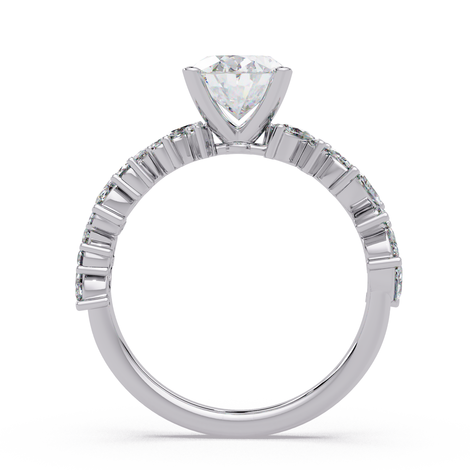 Oval, Marquise & Round Cut Diamond Ladies Ring