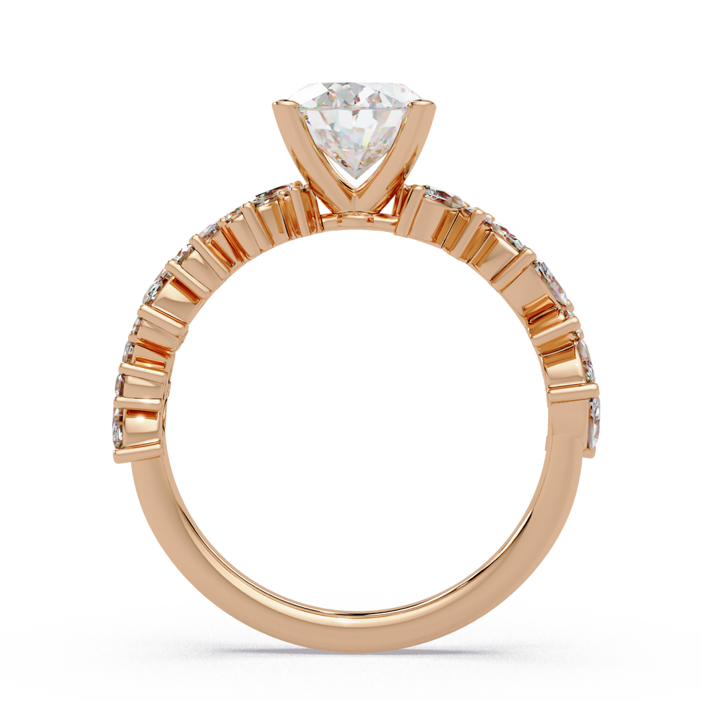 Oval, Marquise & Round Cut Diamond Ladies Ring