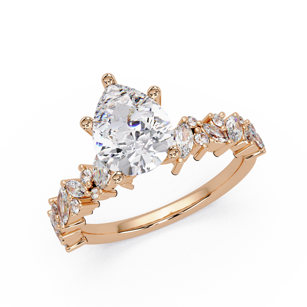 Pear, Marquise & Round Cut Diamond Ladies Ring