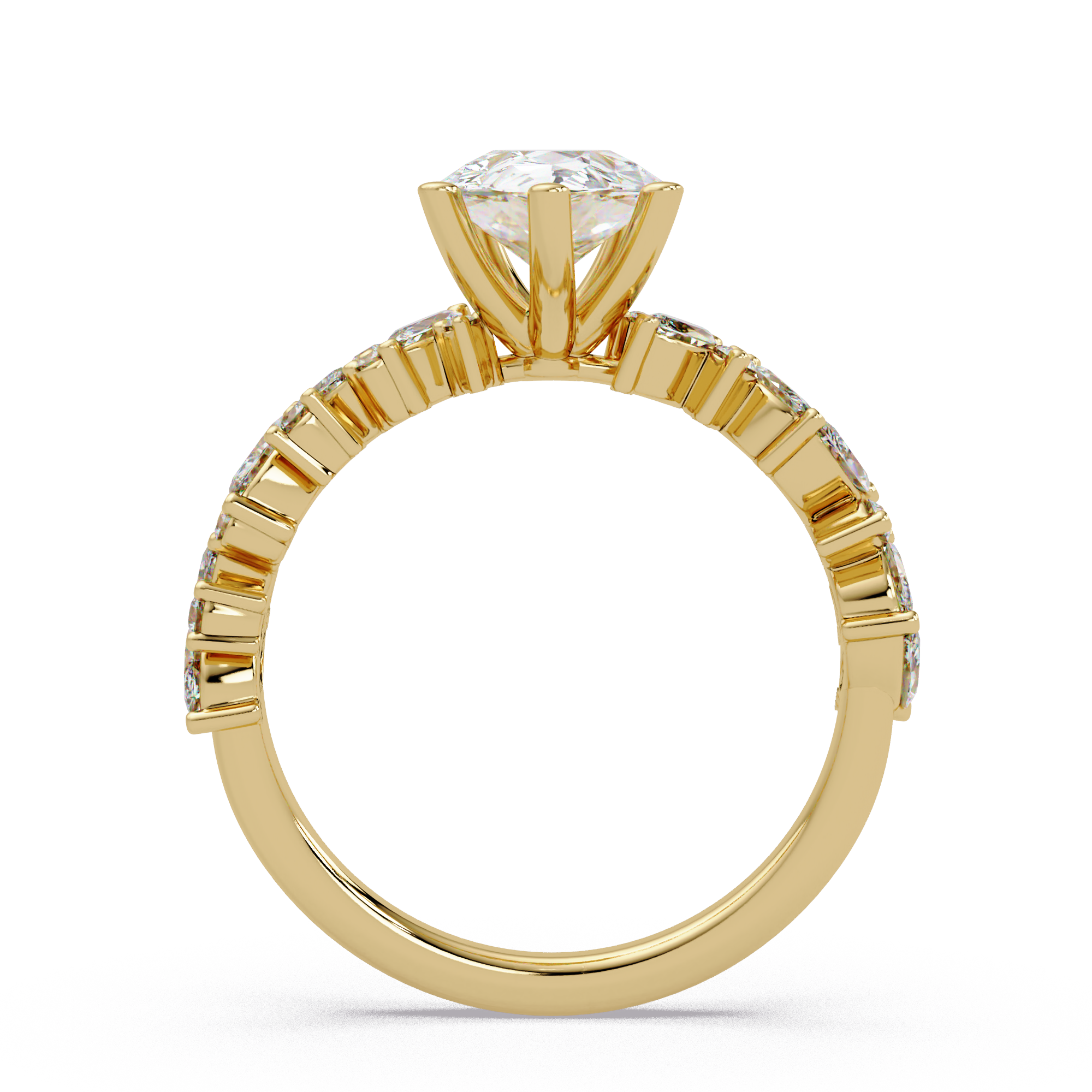 Pear, Marquise & Round Cut Diamond Ladies Ring