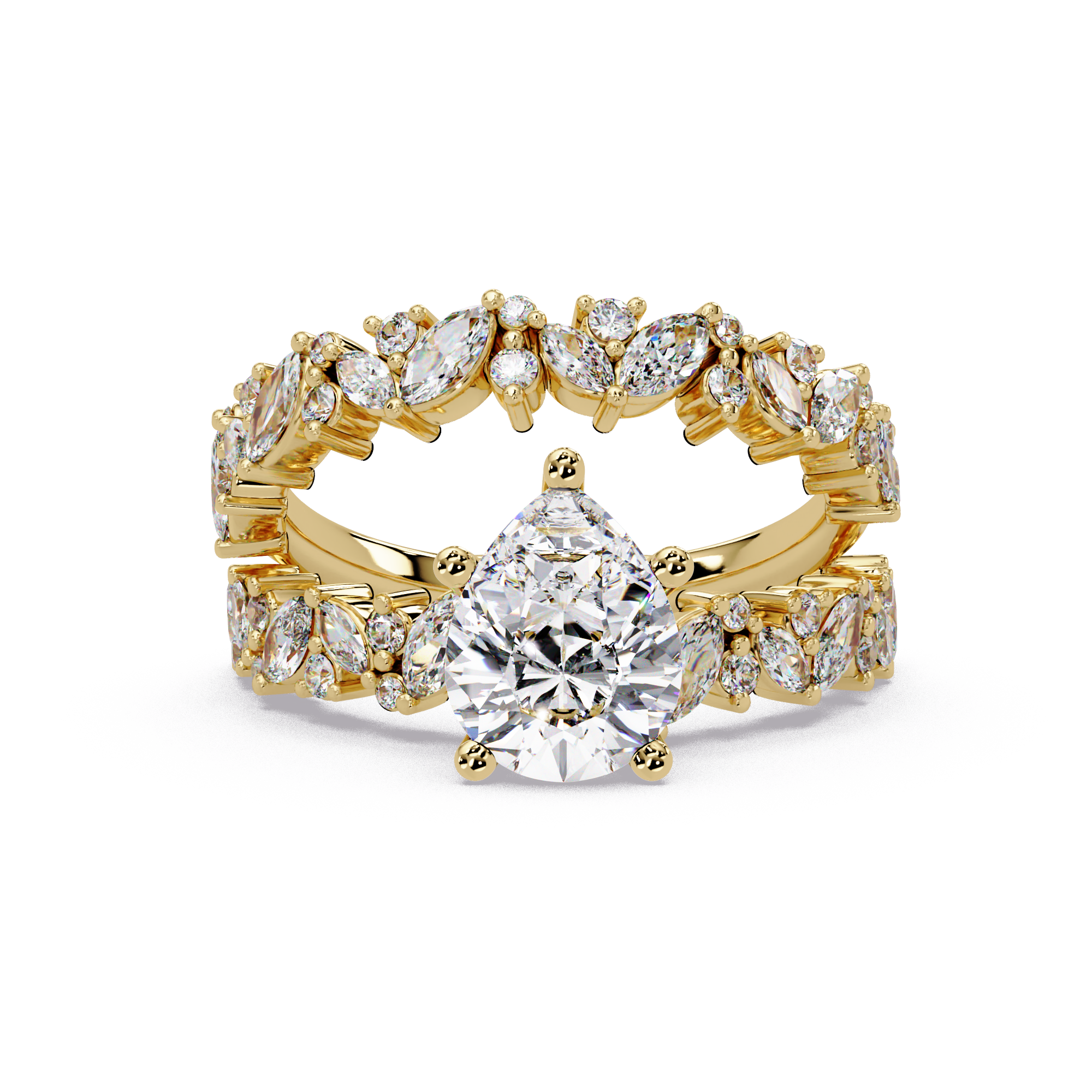 Pear, Marquise & Round Cut Diamond Ladies Ring
