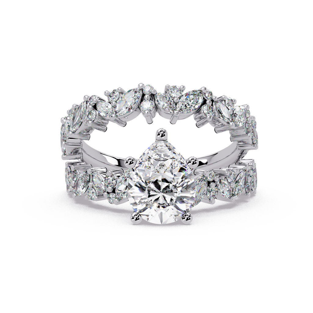 Pear, Marquise & Round Cut Diamond Ladies Ring