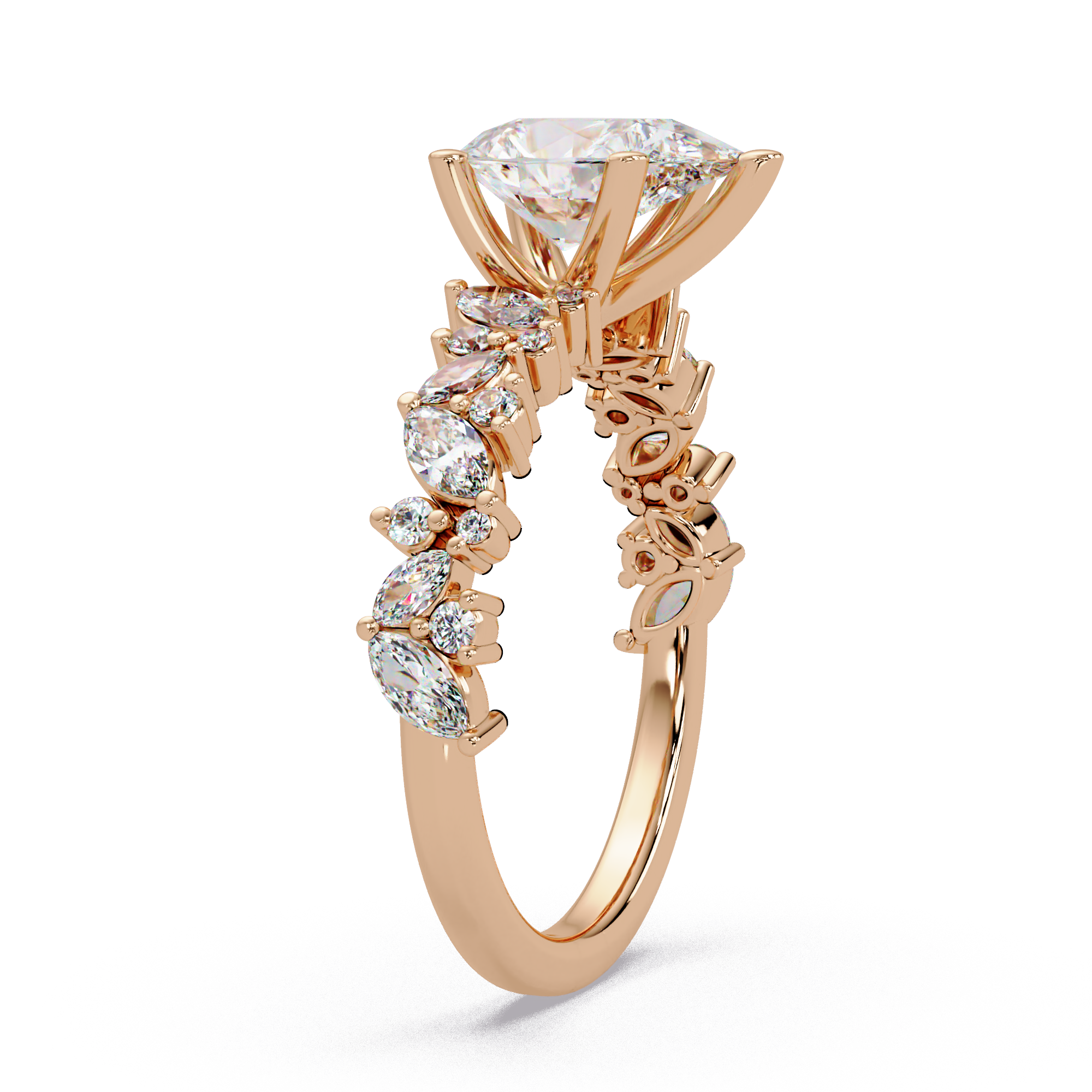 Pear, Marquise & Round Cut Diamond Ladies Ring