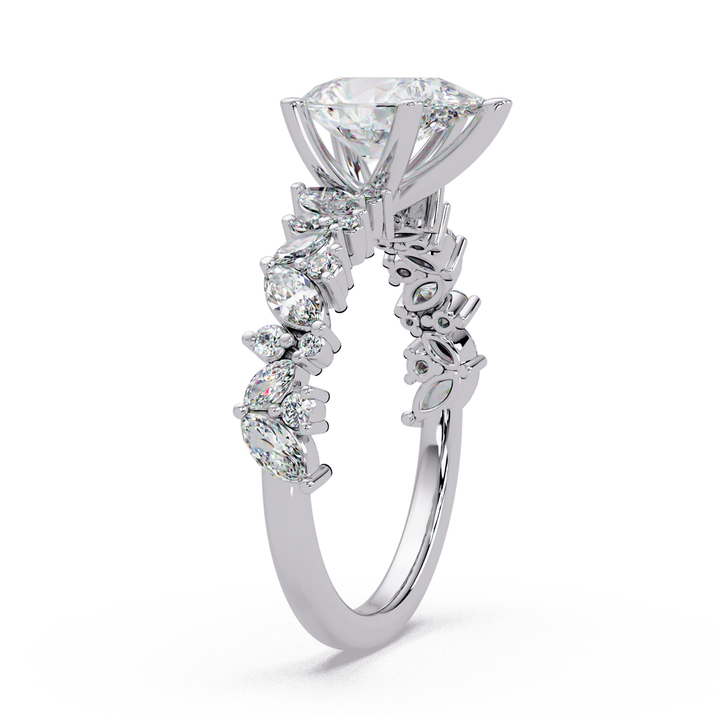 Pear, Marquise & Round Cut Diamond Ladies Ring