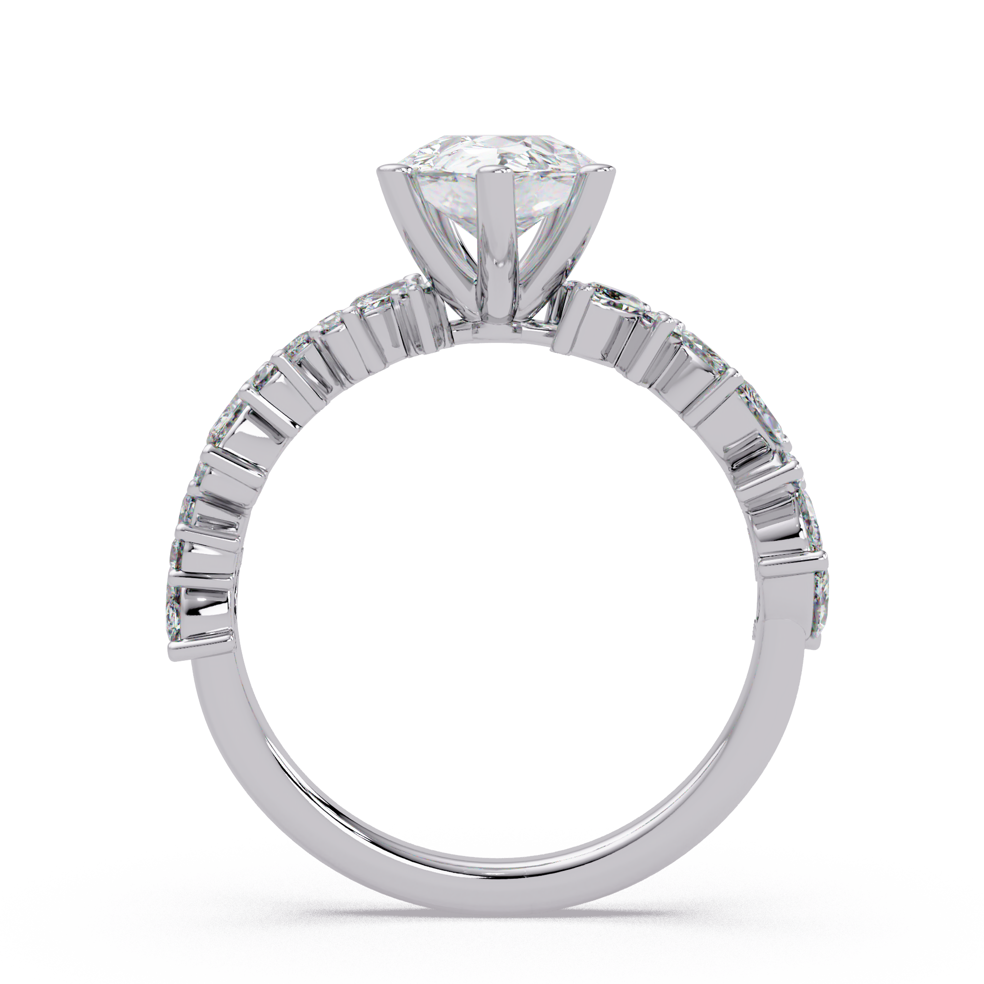 Pear, Marquise & Round Cut Diamond Ladies Ring