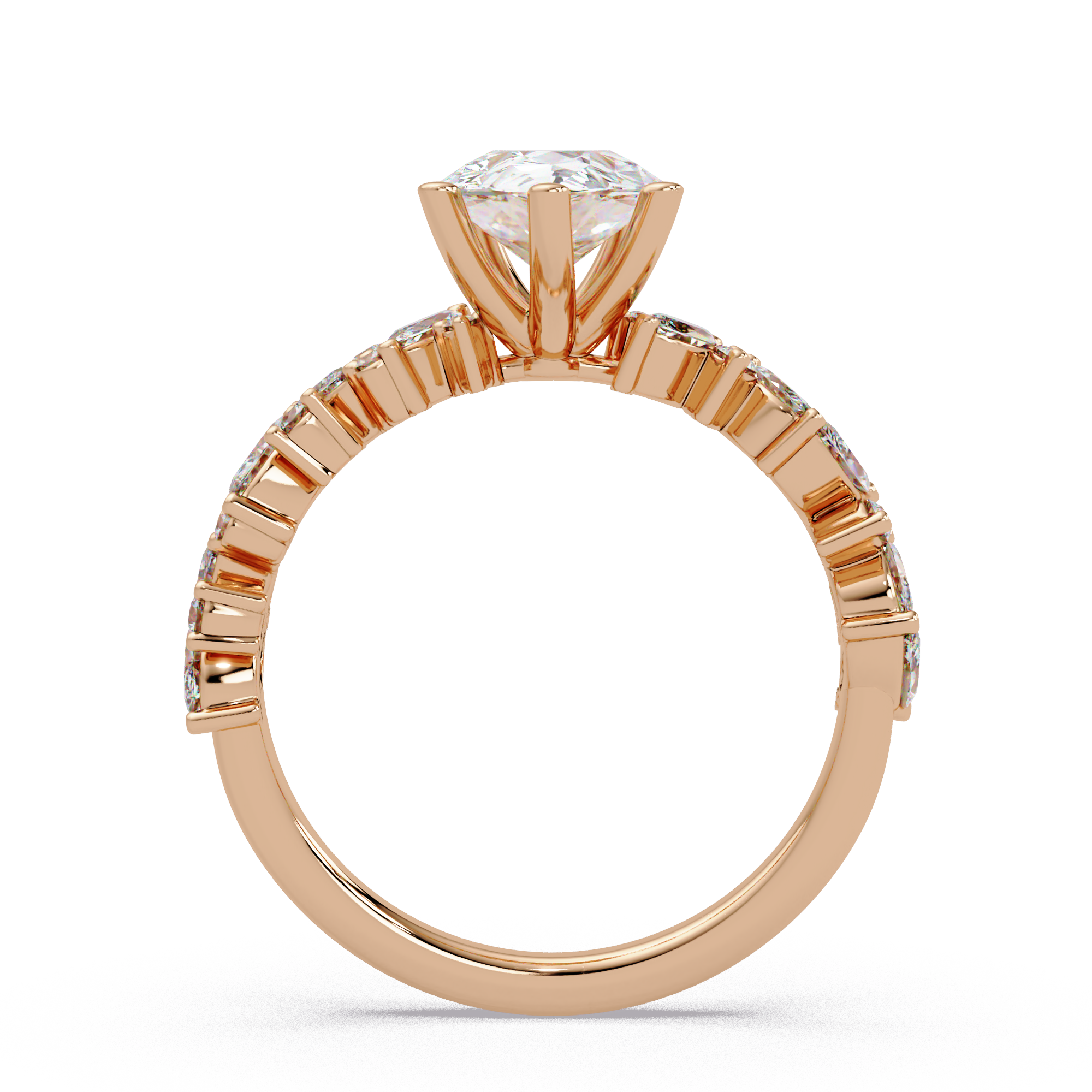 Pear, Marquise & Round Cut Diamond Ladies Ring