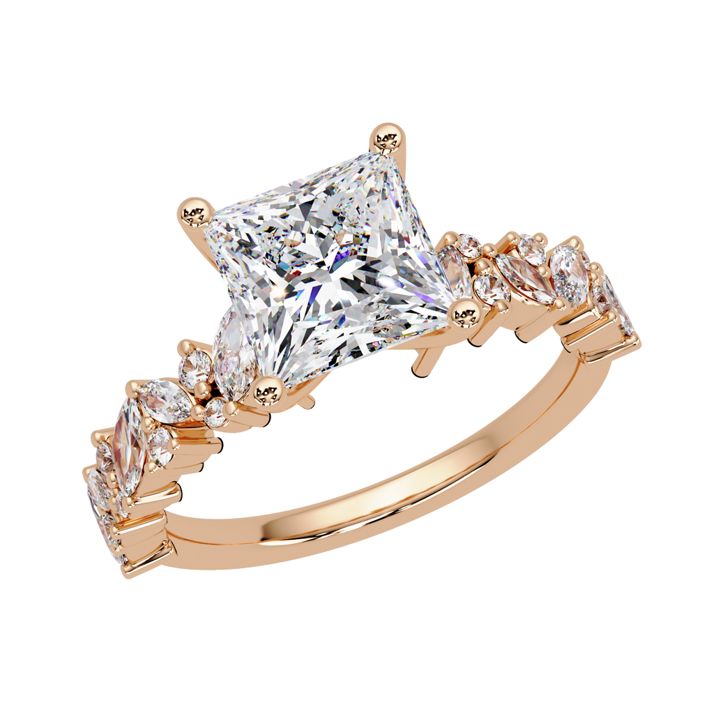 Princess, Marquise & Round Cut Diamond Ladies Ring