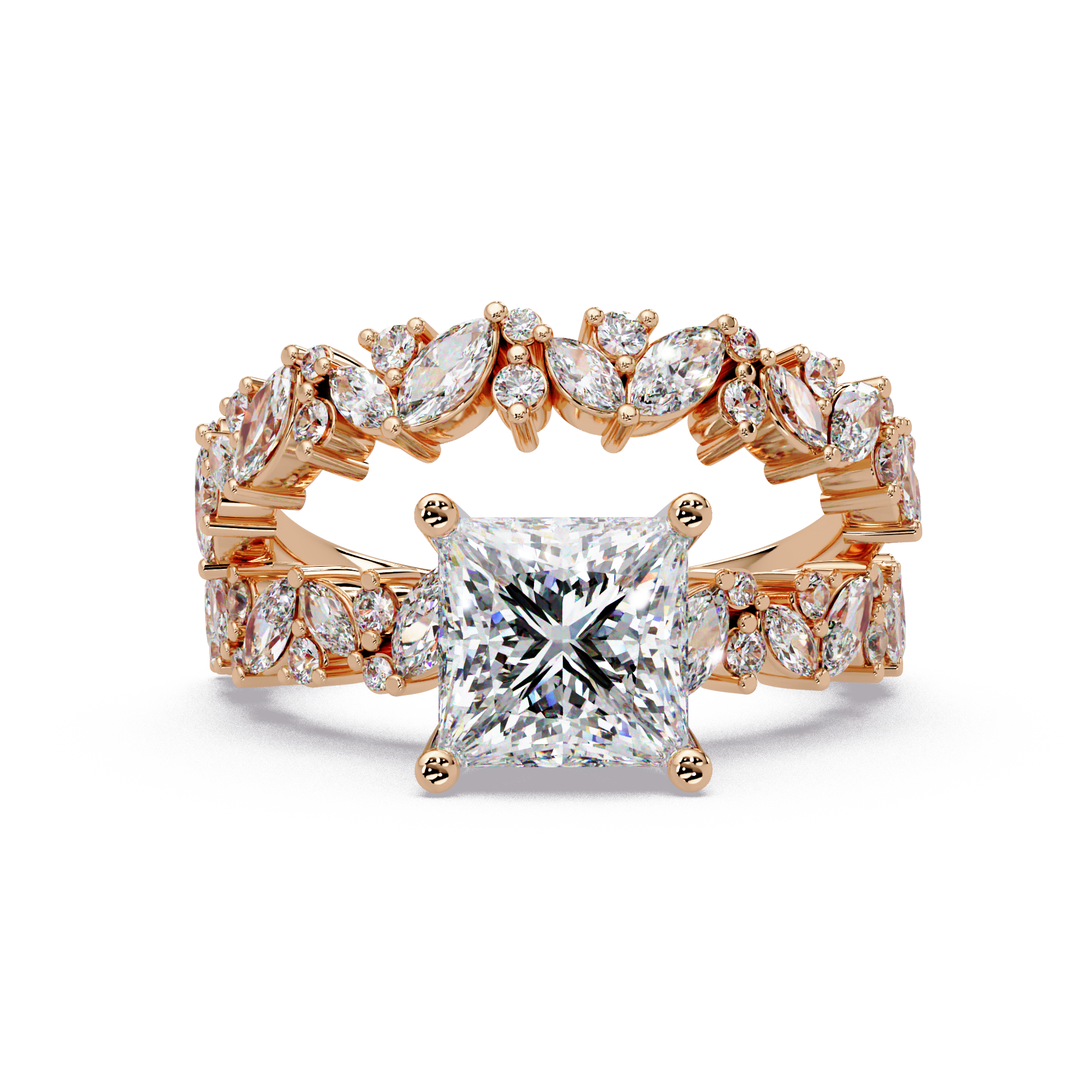 Princess, Marquise & Round Cut Diamond Ladies Ring