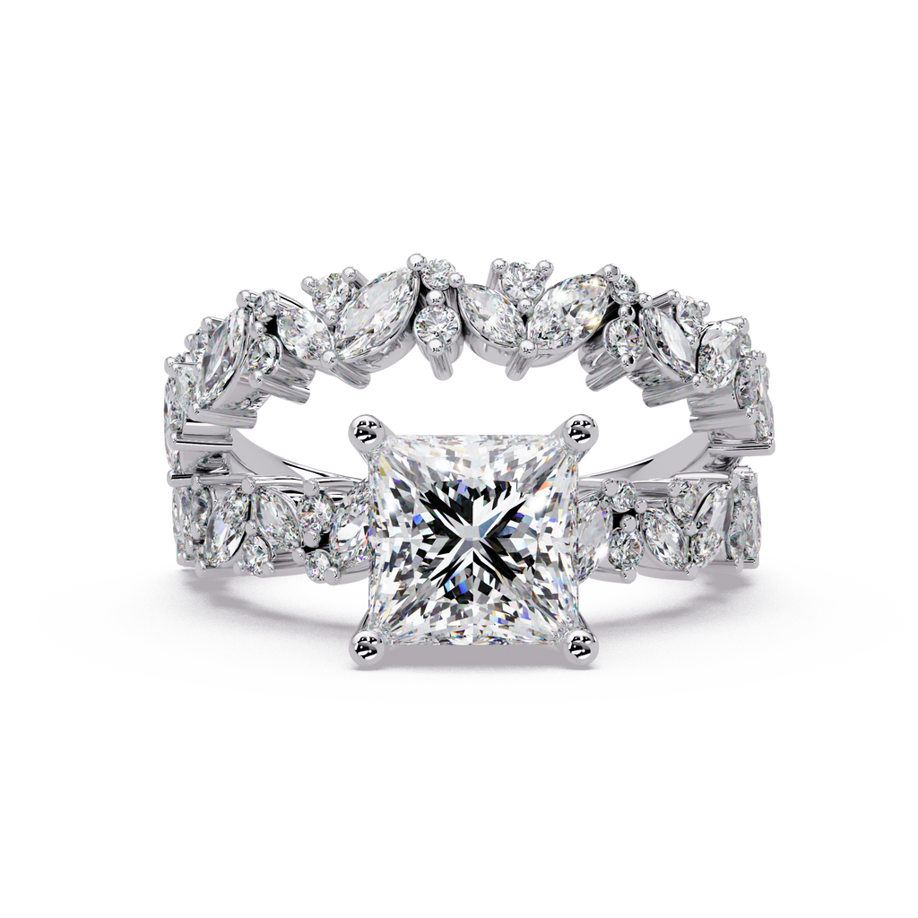 Princess, Marquise & Round Cut Diamond Ladies Ring