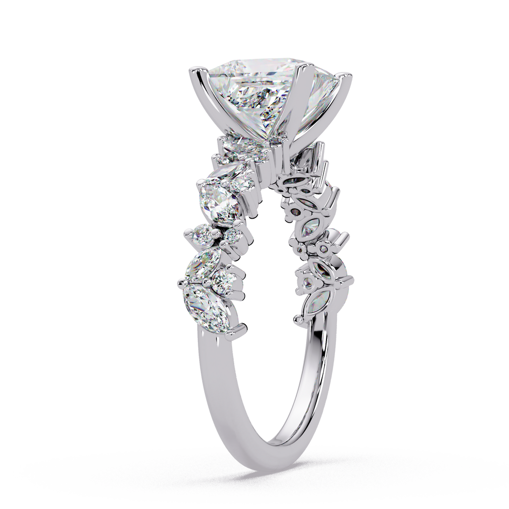 Princess, Marquise & Round Cut Diamond Ladies Ring
