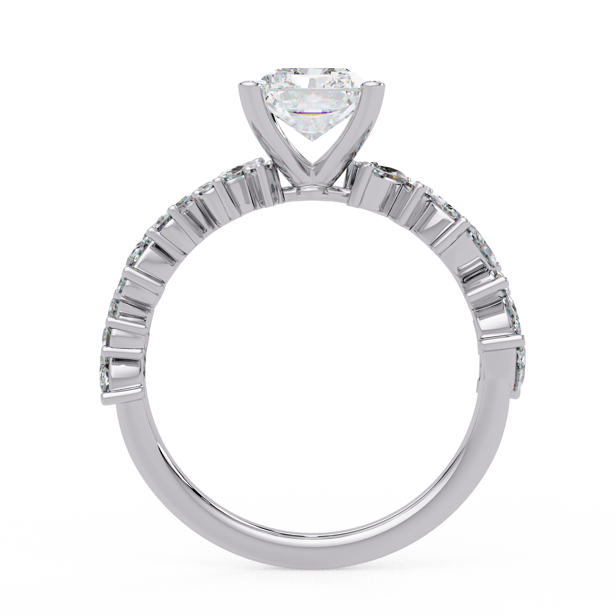 Radiant, Marquise & Round Cut Diamond Ladies Ring