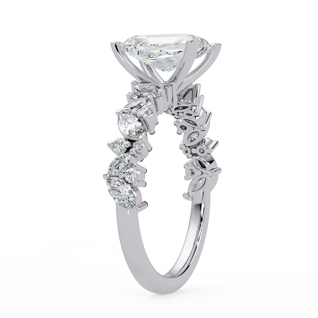 Radiant, Marquise & Round Cut Diamond Ladies Ring