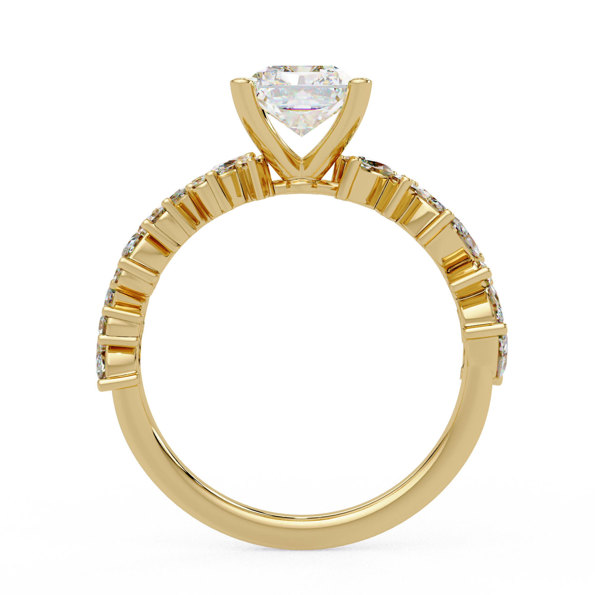 Radiant, Marquise & Round Cut Diamond Ladies Ring