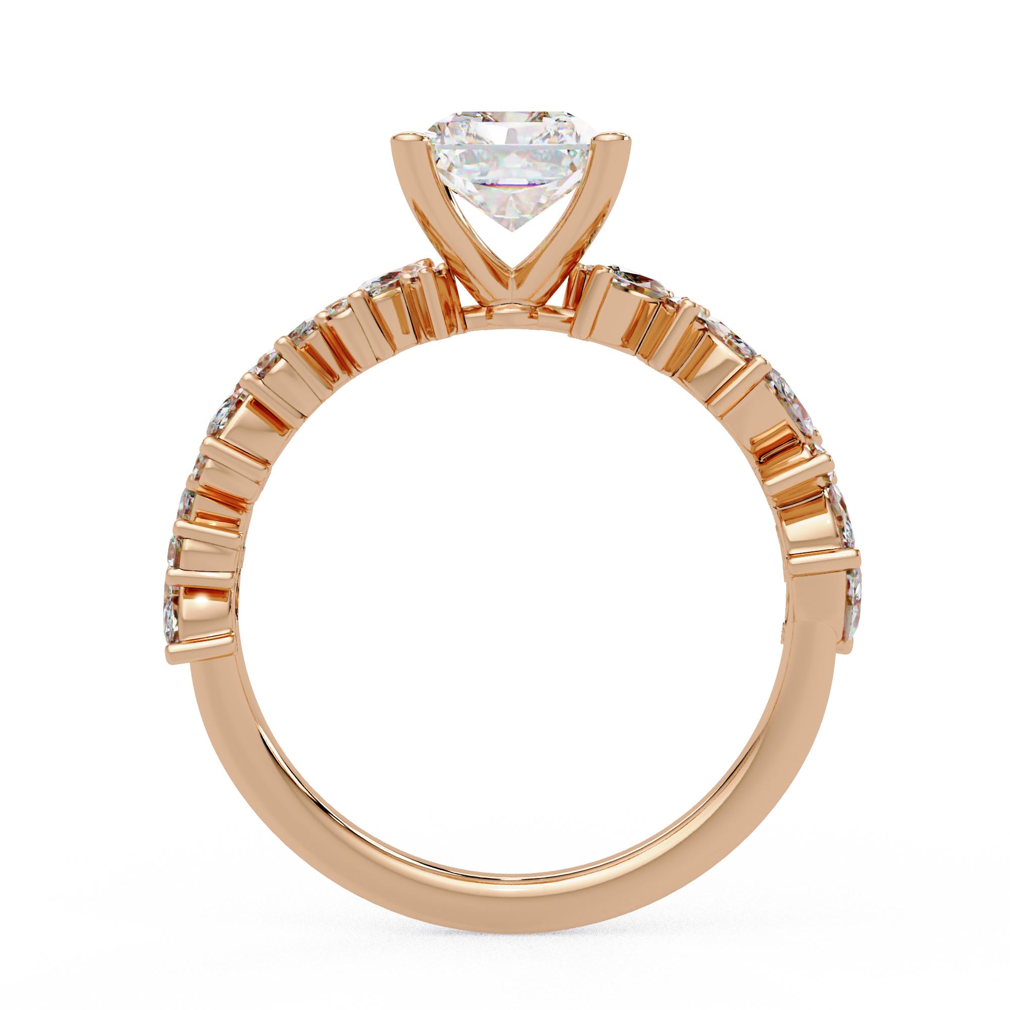 Radiant, Marquise & Round Cut Diamond Ladies Ring
