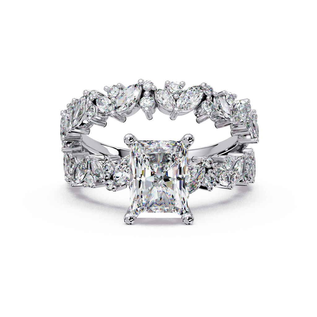 Radiant, Marquise & Round Cut Diamond Ladies Ring