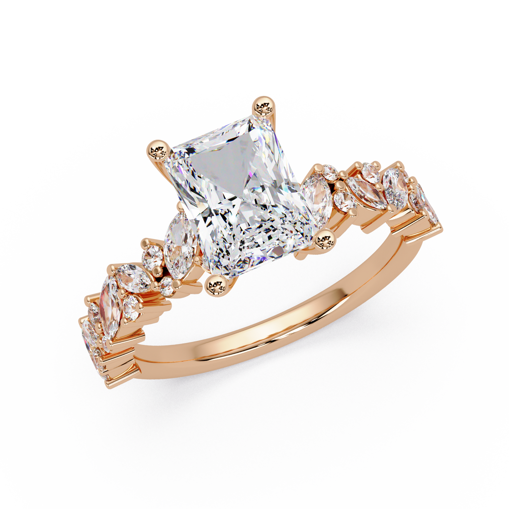 Radiant, Marquise & Round Cut Diamond Ladies Ring