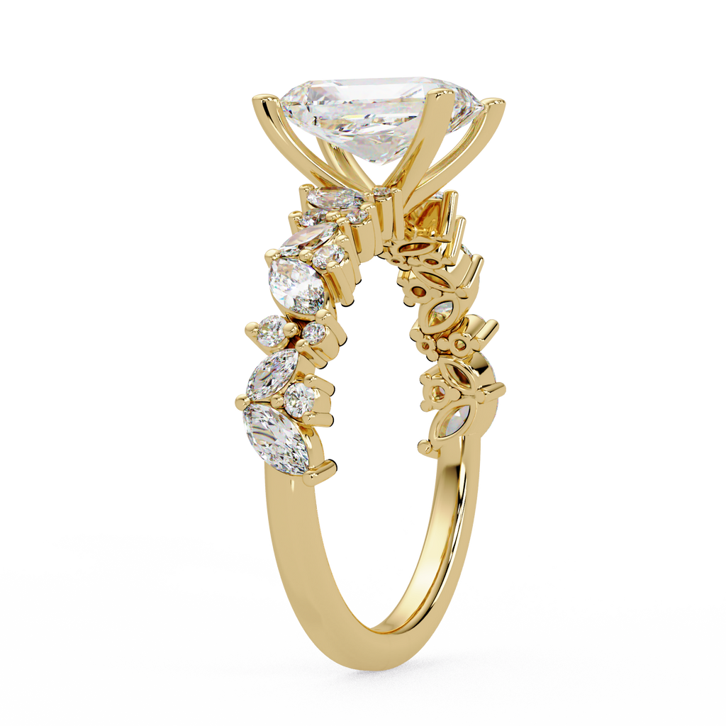 Radiant, Marquise & Round Cut Diamond Ladies Ring