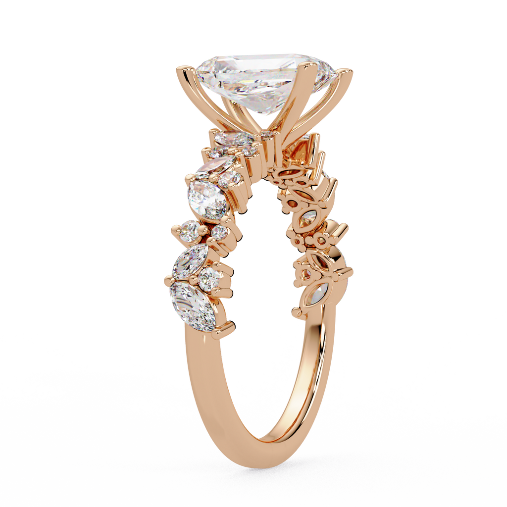 Radiant, Marquise & Round Cut Diamond Ladies Ring