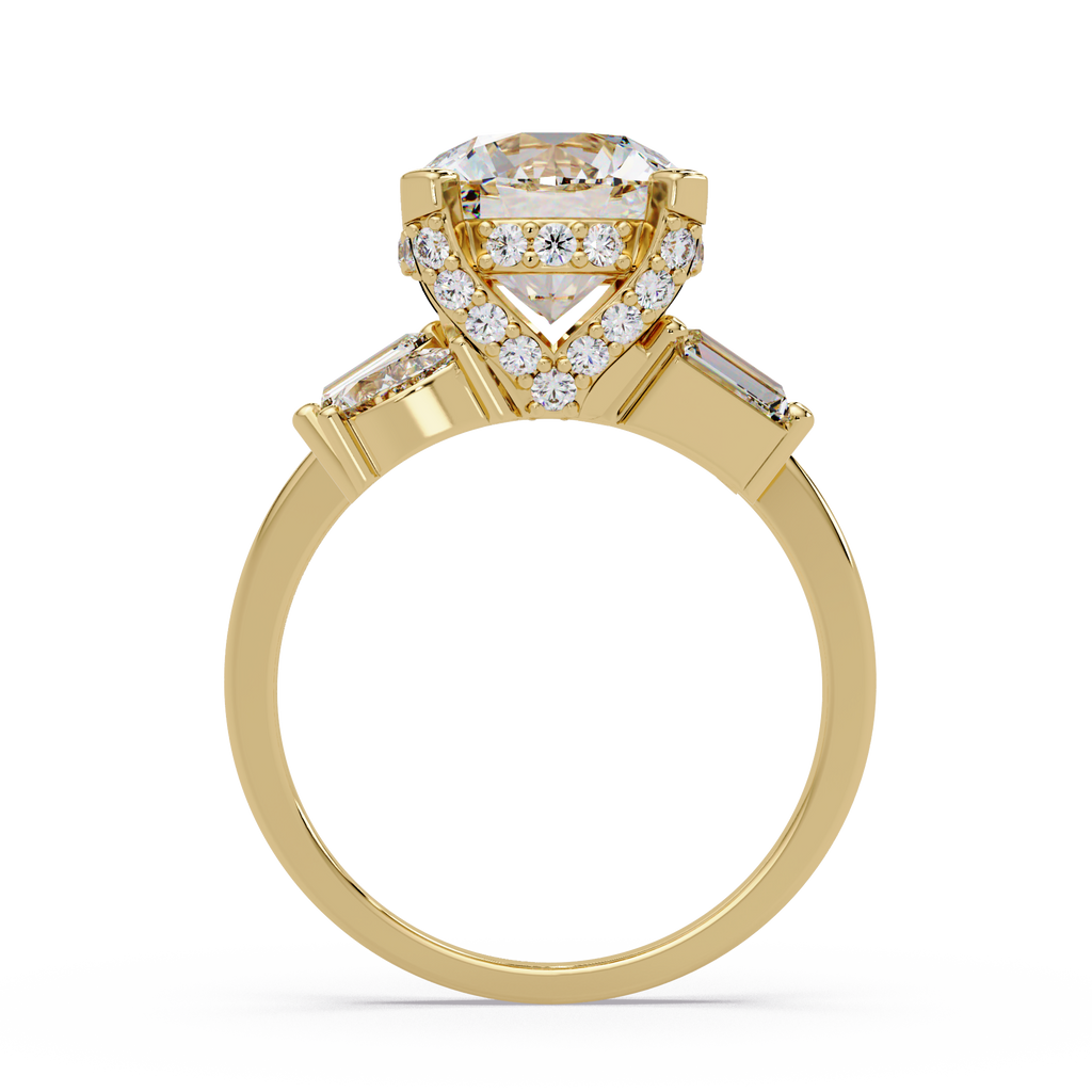 Pear, Baguette & Round Cut Diamond Ladies Ring