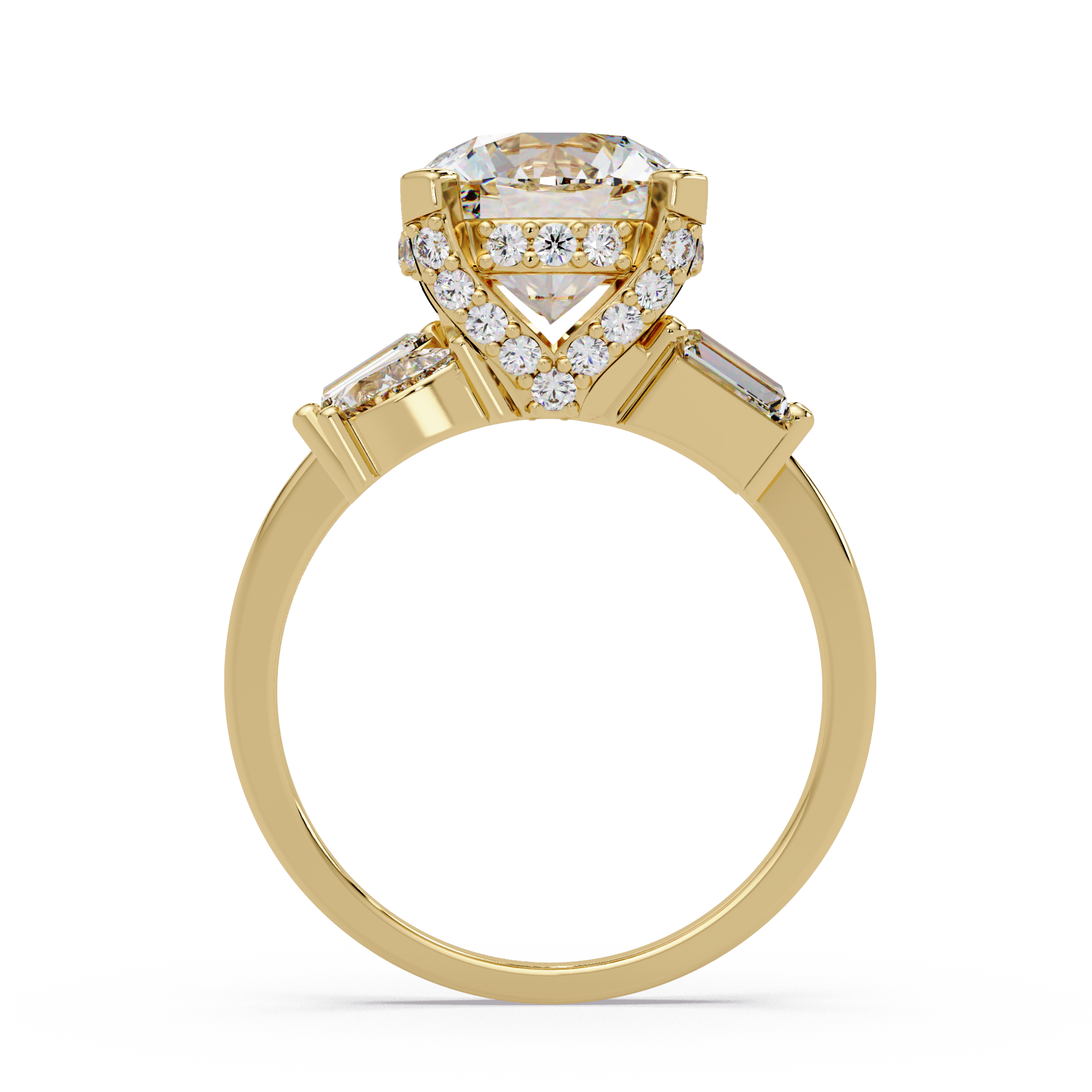Pear, Baguette & Round Cut Diamond Ladies Ring