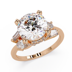 Pear, Baguette & Round Cut Diamond Ladies Ring