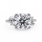 Pear, Baguette & Round Cut Diamond Ladies Ring