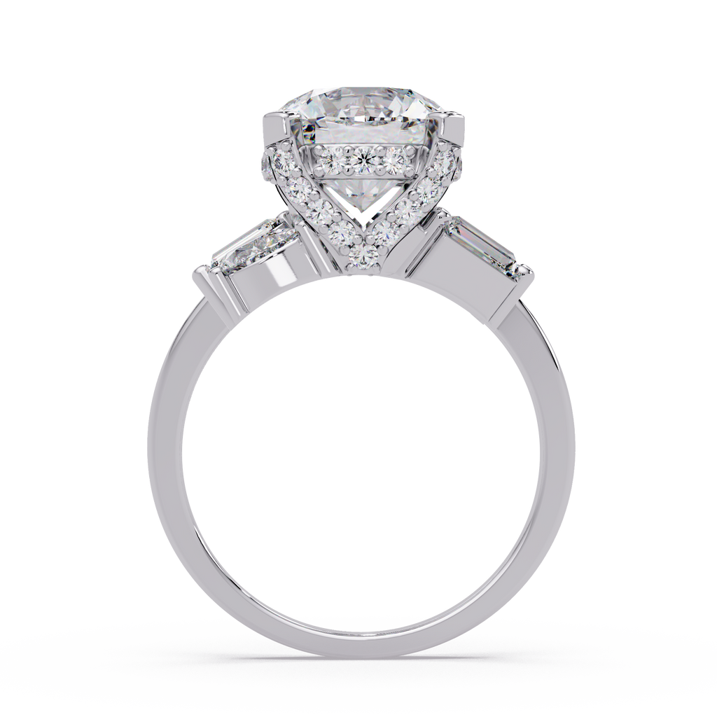 Pear, Baguette & Round Cut Diamond Ladies Ring