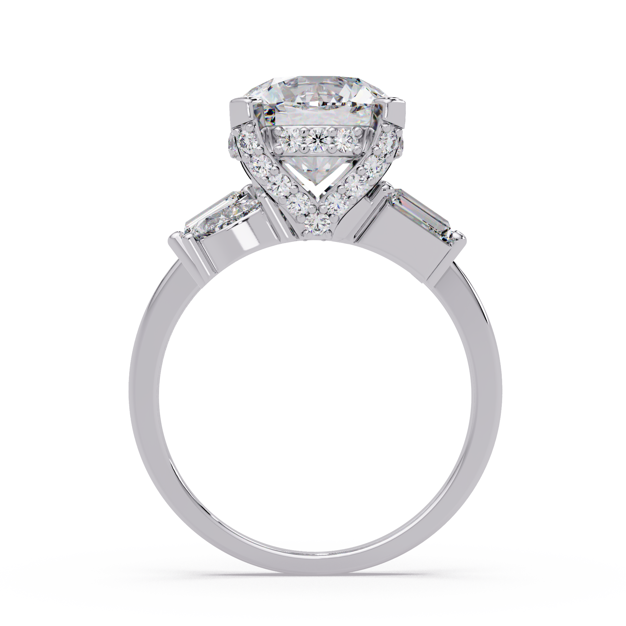Pear, Baguette & Round Cut Diamond Ladies Ring