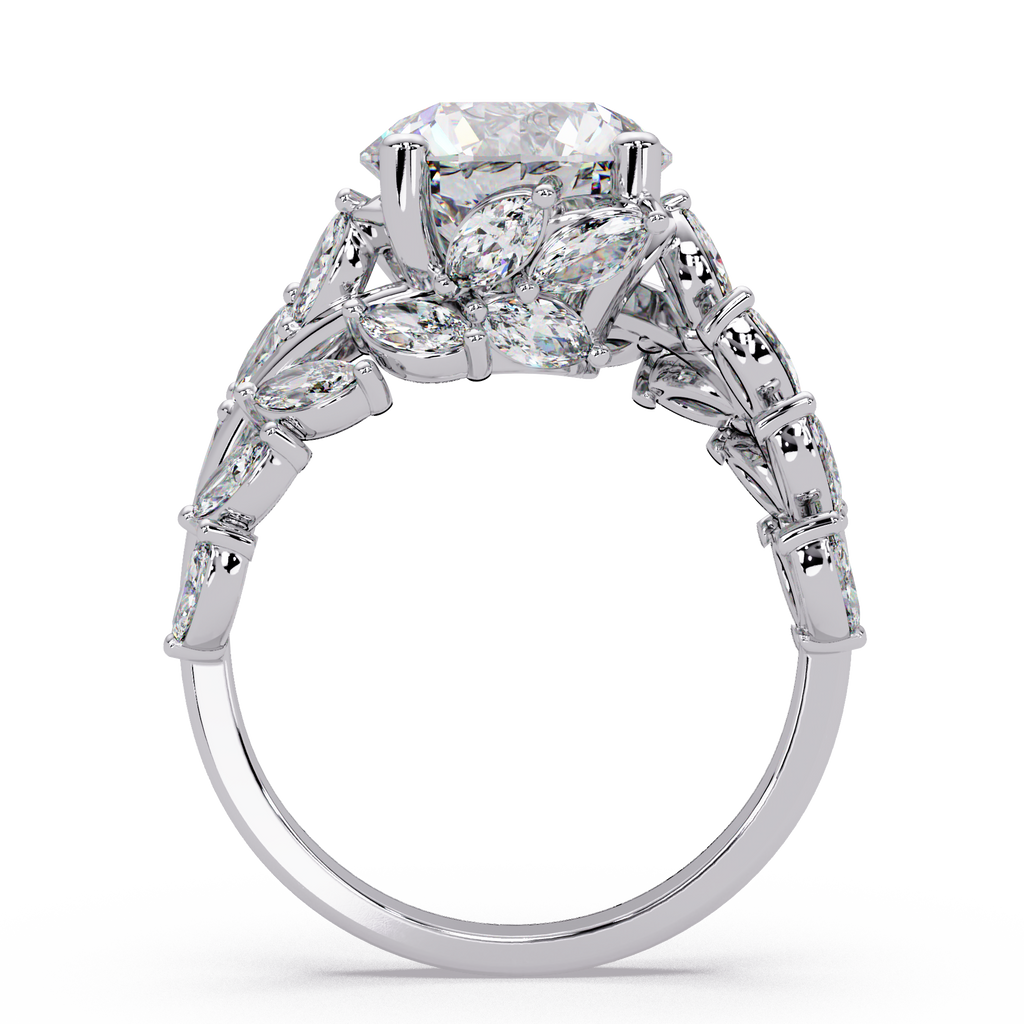 Marquise & Round Cut Diamond Ladies Ring