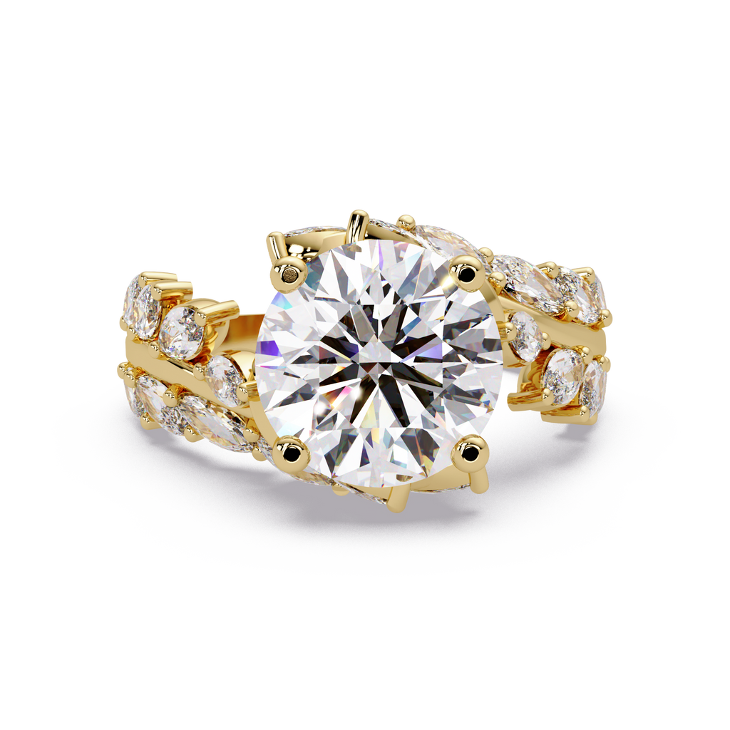 Marquise & Round Cut Diamond Ladies Ring