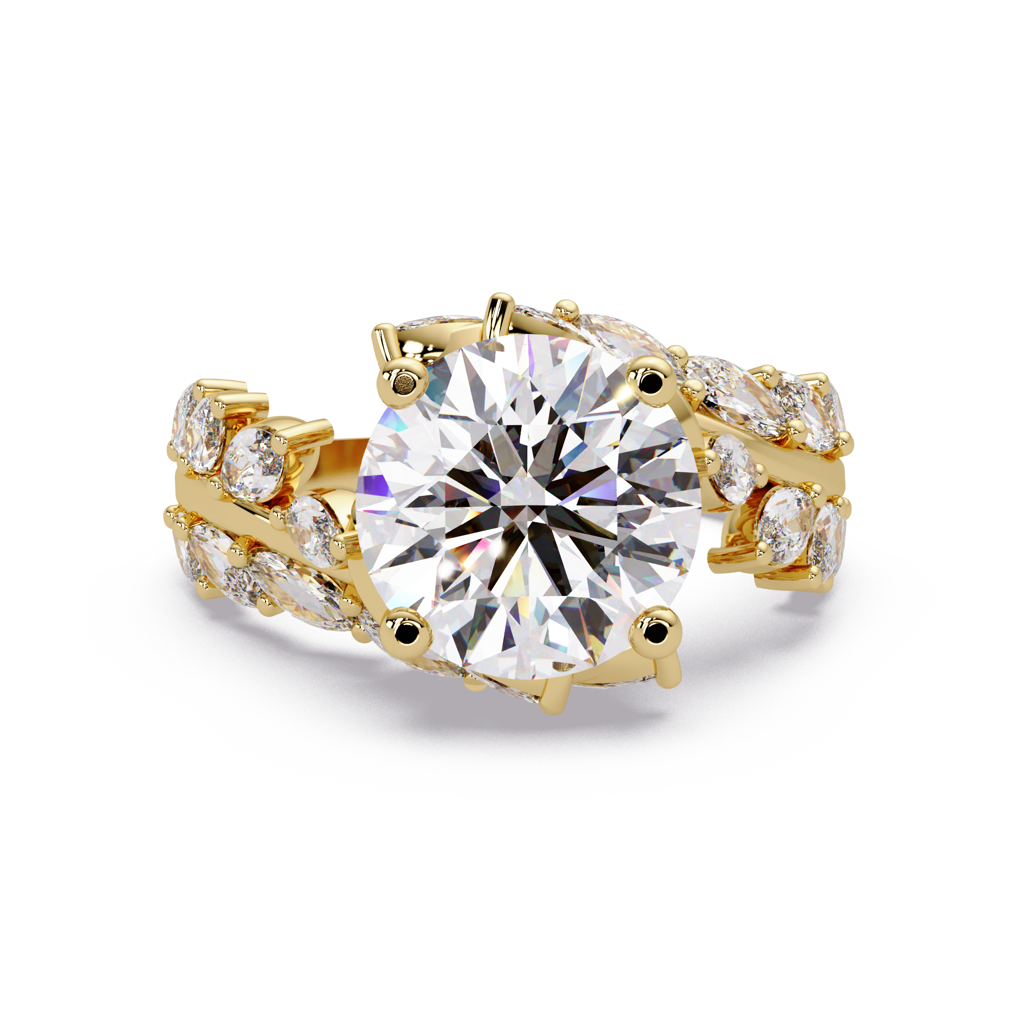Marquise & Round Cut Diamond Ladies Ring