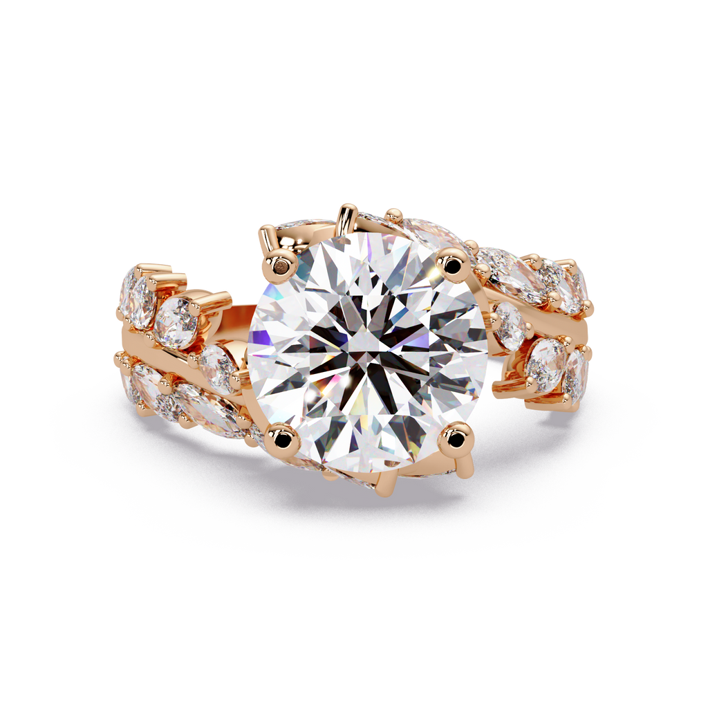 Marquise & Round Cut Diamond Ladies Ring