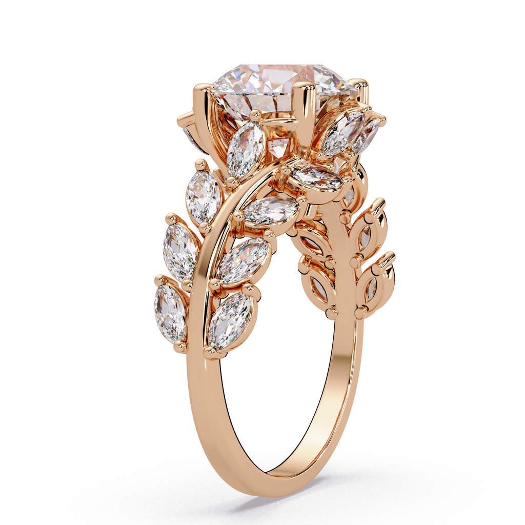 Marquise & Round Cut Diamond Ladies Ring