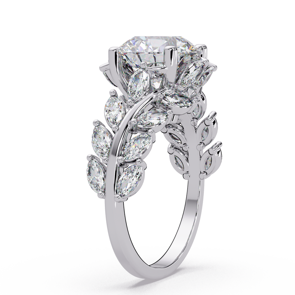 Marquise & Round Cut Diamond Ladies Ring