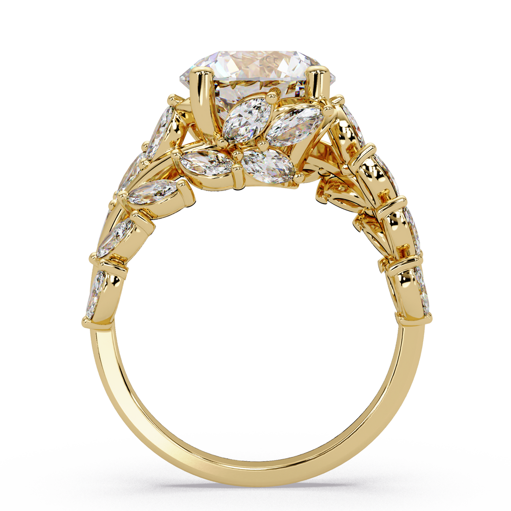 Marquise & Round Cut Diamond Ladies Ring