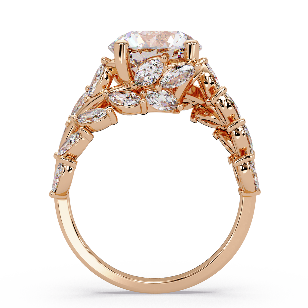 Marquise & Round Cut Diamond Ladies Ring