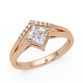 Princess & Round Cut Diamond Ladies Ring
