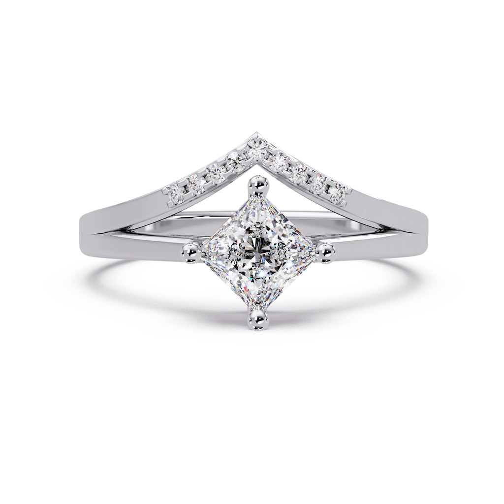 Princess & Round Cut Diamond Ladies Ring