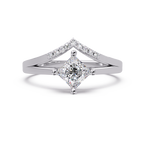 Princess & Round Cut Diamond Ladies Ring