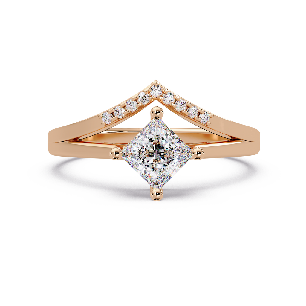 Princess & Round Cut Diamond Ladies Ring