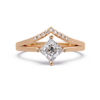 Princess & Round Cut Diamond Ladies Ring
