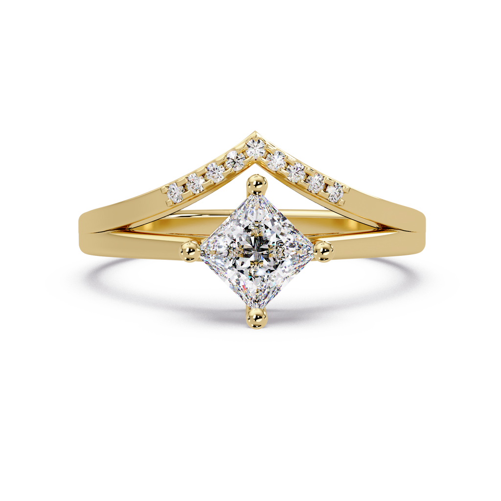 Princess & Round Cut Diamond Ladies Ring