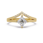 Princess & Round Cut Diamond Ladies Ring