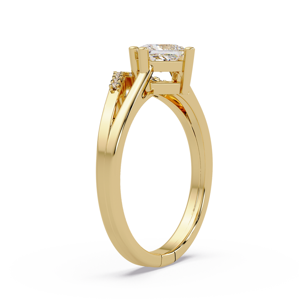 Princess & Round Cut Diamond Ladies Ring