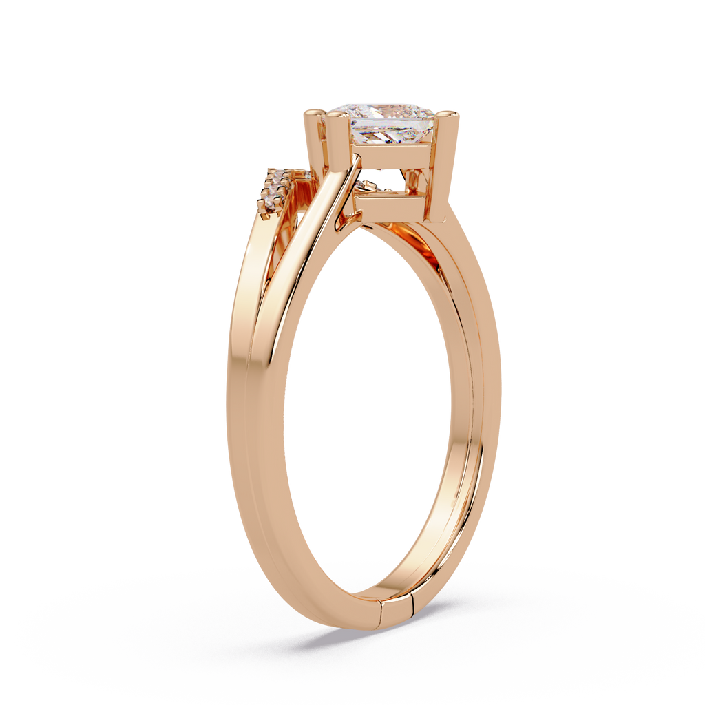 Princess & Round Cut Diamond Ladies Ring