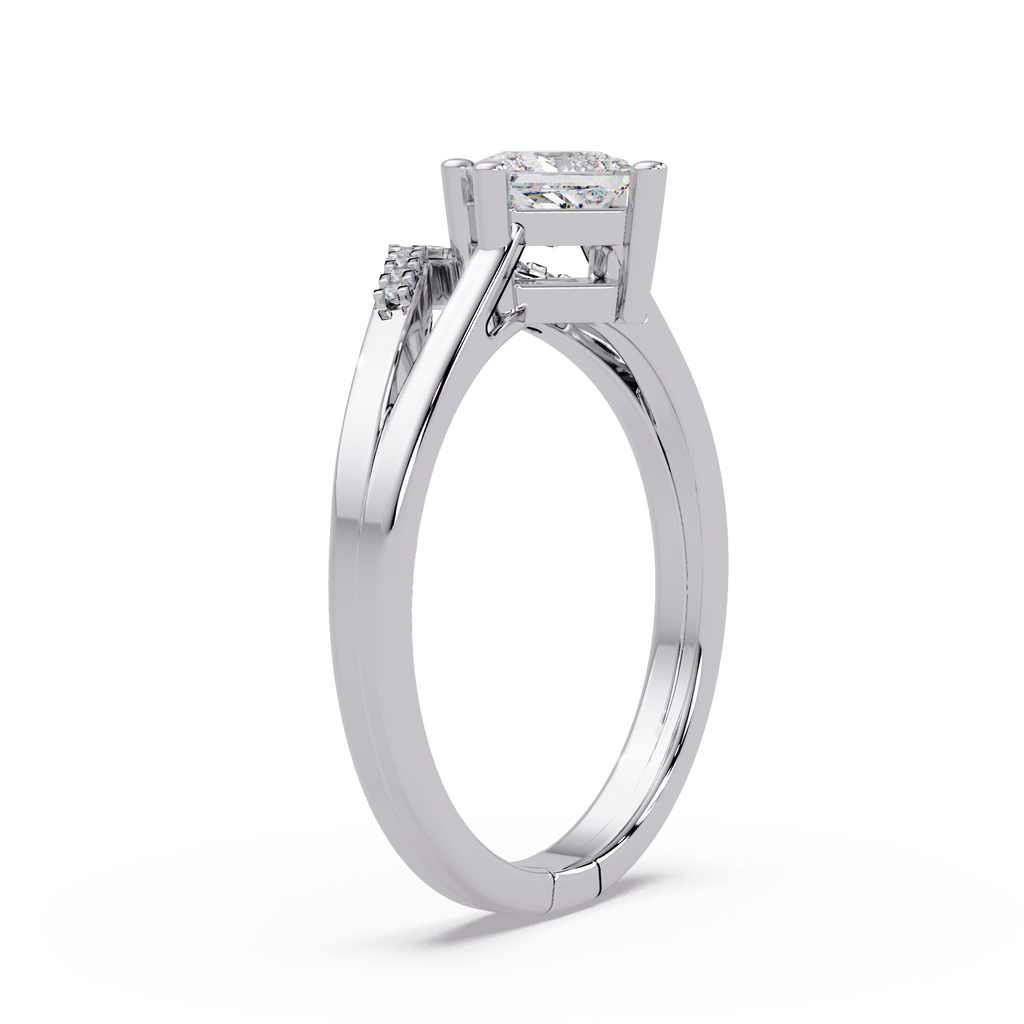 Princess & Round Cut Diamond Ladies Ring