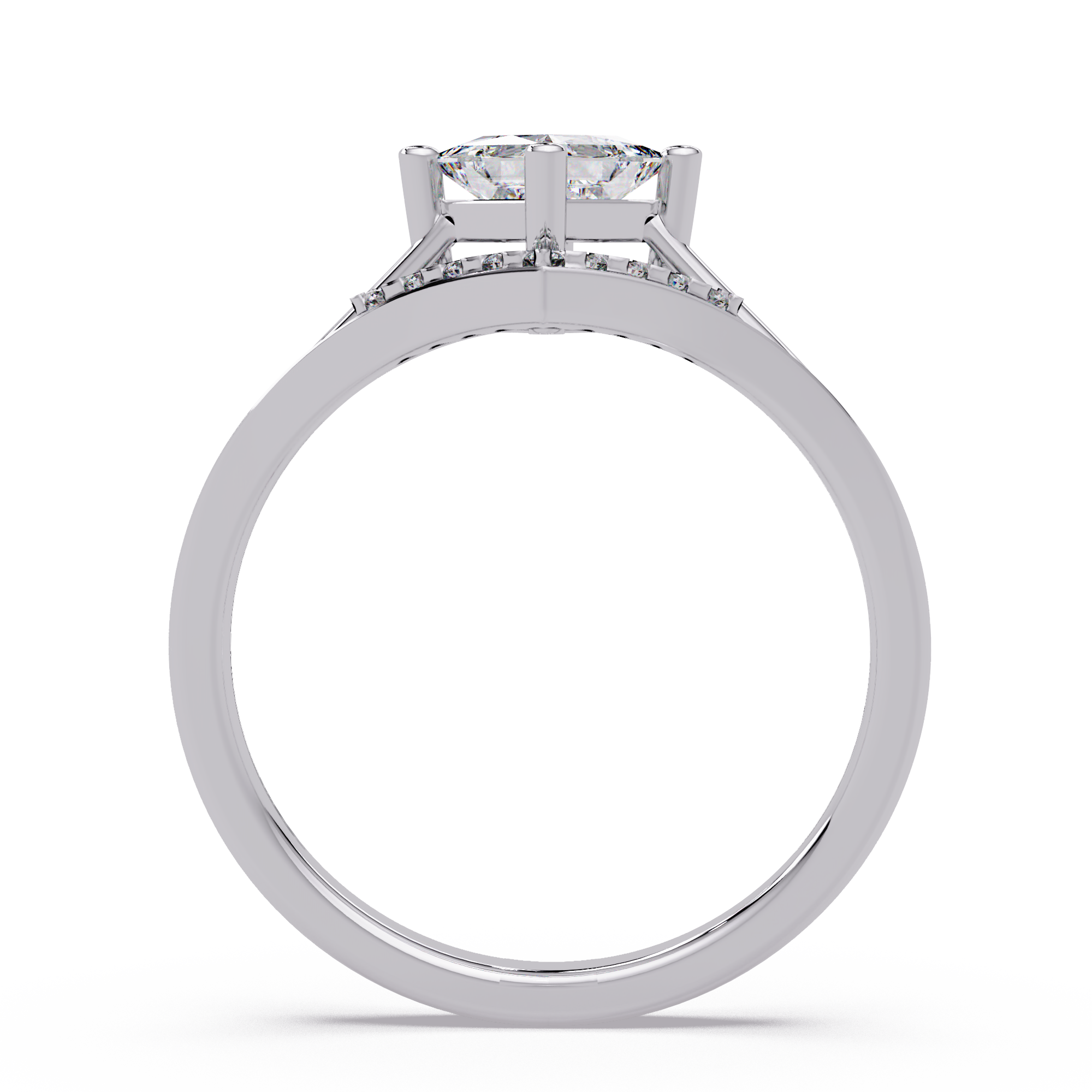 Princess & Round Cut Diamond Ladies Ring