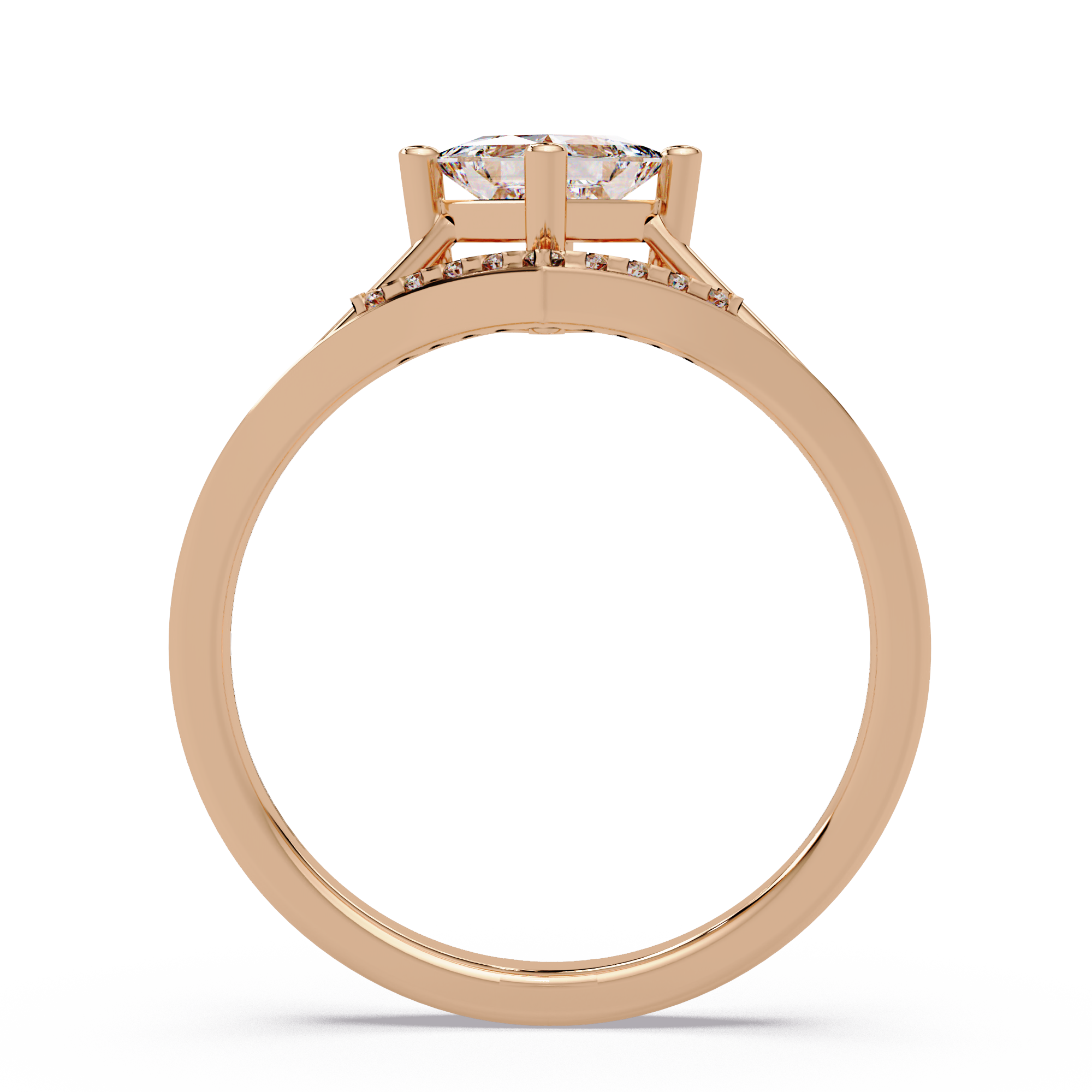 Princess & Round Cut Diamond Ladies Ring