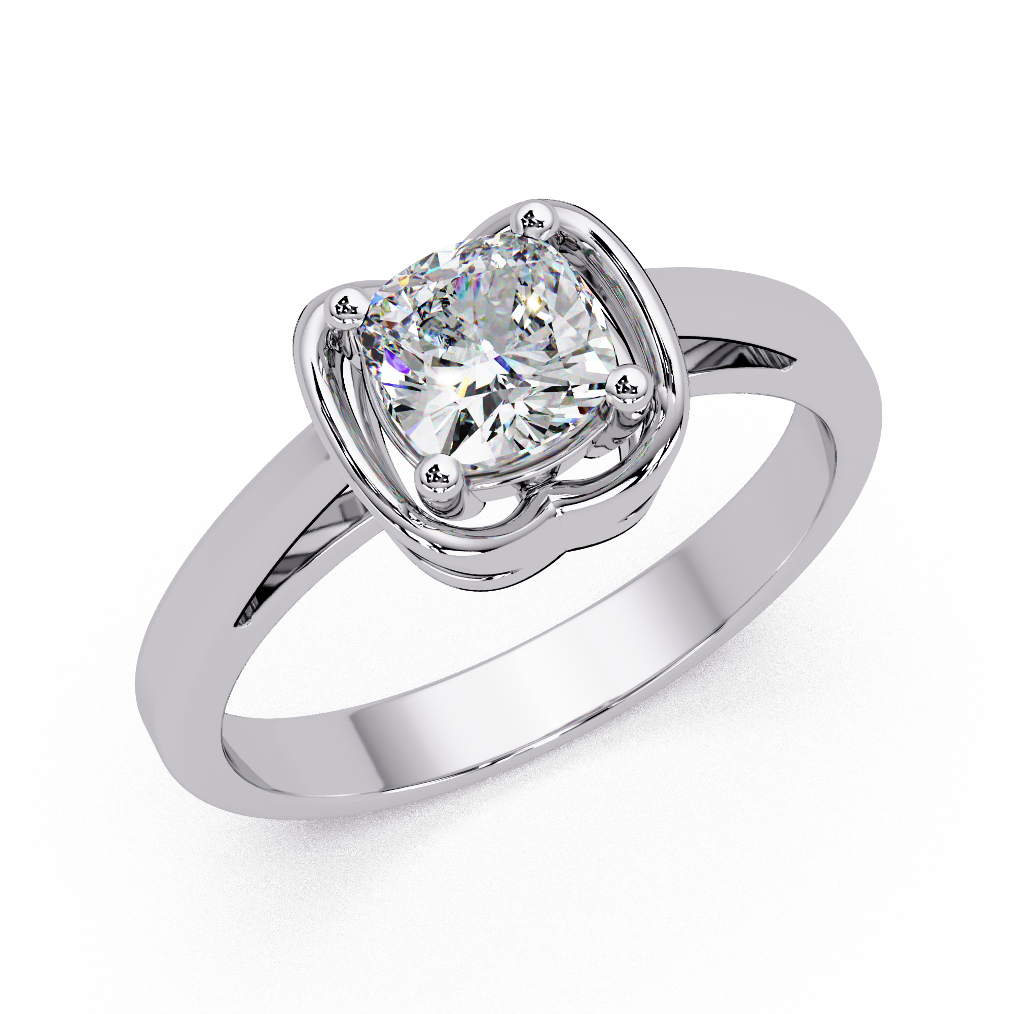 Cushion Square Cut Diamond Ladies Ring
