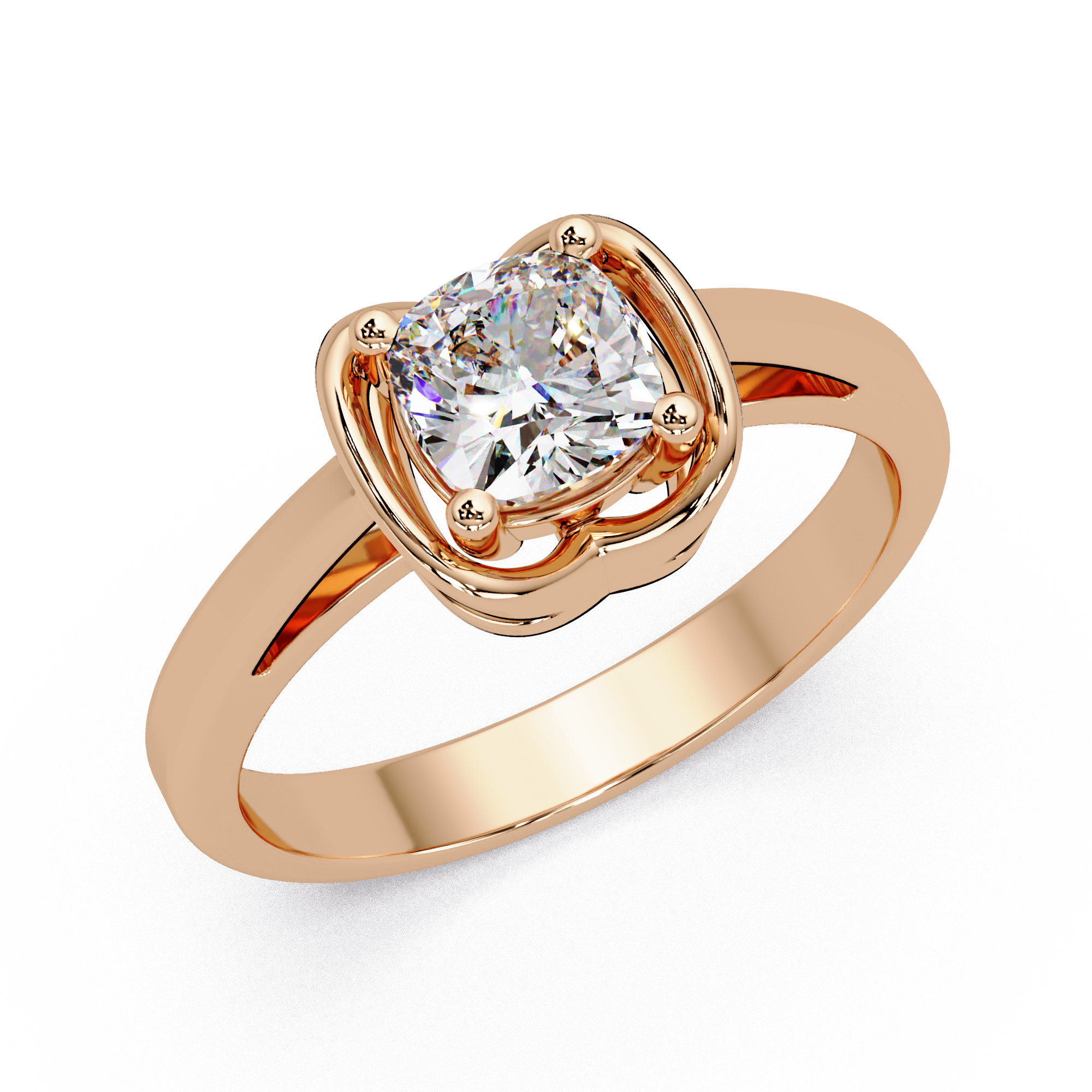 Cushion Square Cut Diamond Ladies Ring